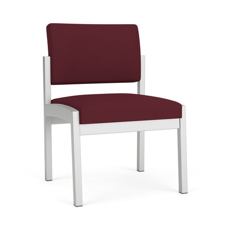 Lesro Lenox Steel Armless Guest Chair, Wine/Mulberry (Red